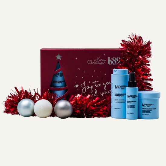 K89 Ziemassvētku dāvanu komplekts sausiem matiem + serums